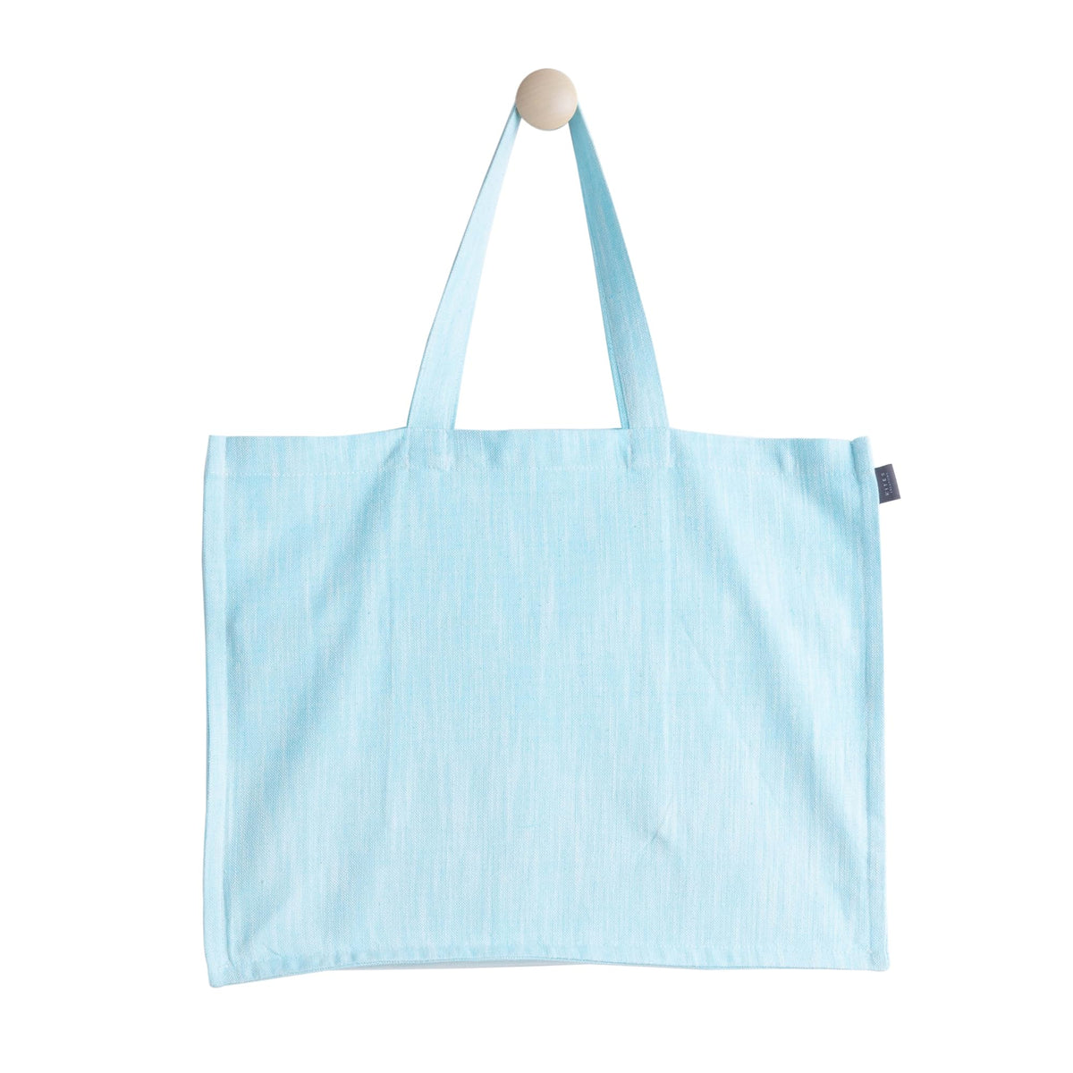 KITES CREATIONS 100% Cotton Shopping Bag, Stylish & Shoulder Tote with Inner Pocket, Perfect for Grocery, Travel, Shopping, Chambray Slub (14”x17.5”x5.5”), Set of 5 - Baby Blue