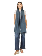 VERAME Pure Pashmina Stole for Women | Thick & Ultra Soft Solid Winter Shawl | Luxury Plain Warm Pashmina Wrap for Winter, Weddings and Parties (GREY)