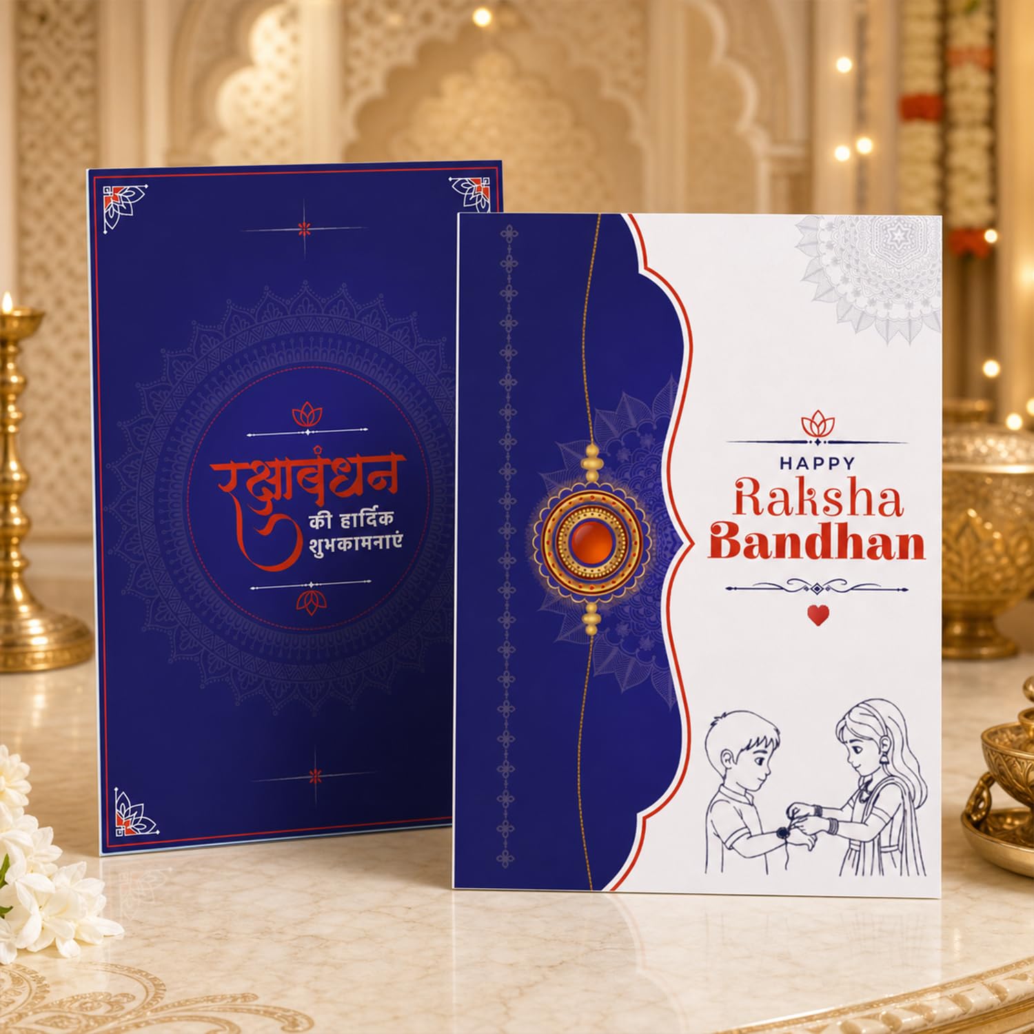 Oblivion 5 Fancy Rakhi Set for Bhaiya, Assorted Handmade Threads with Roli Tikka, Silver Color Pooja Coin & Greeting Card | Multicolor Beads Design, Rakshabandhan Festive Gift Combo, Pack of 8