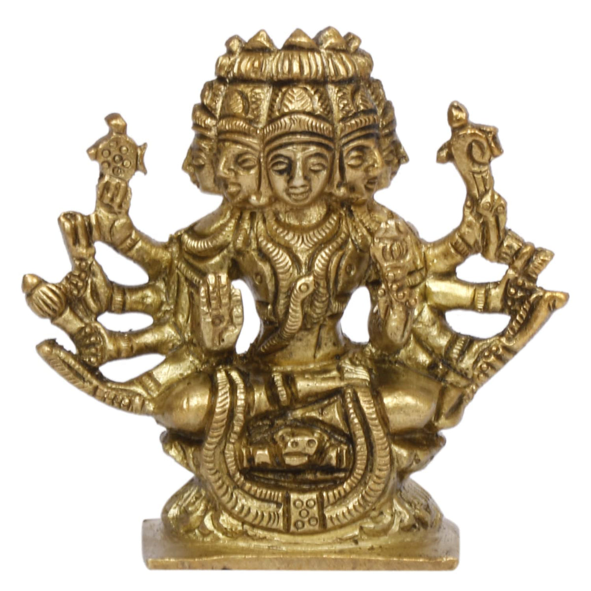 SVARUP Brass Gayatri Savitri Vedanta Goddess Devi Sarswati Wife of Lord Brahma Mother of Vedas, Small 3 Inch