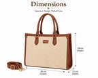 bhoofi Handbag for Women | Office Tote Bag with Laptop Compartment | Large Capacity Jute & Vegan Leather Shoulder Bag | Stylish Work Bag for Office, College & Travel | Fits up to 15.6 Inch Laptop