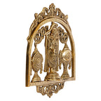 ARTVARKO Brass Lord Tirupati Balaji Lord Sri Venkateswara Balaji with Shankh Chakra Namah Wall Hanging Idol Showpiece Home Décor 13 Inch