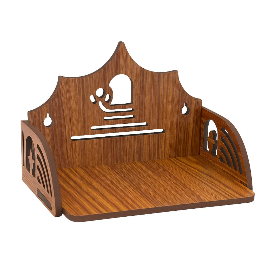 HOMEWEY DECOR Wooden Home Temple Handcrafted Support Heavy Idols Luxurious Finish Pooja Mandir for Home & Office Wall Mount for Room (Design2)