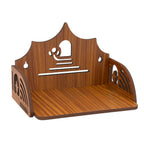 HOMEWEY DECOR Wooden Home Temple Handcrafted Support Heavy Idols Luxurious Finish Pooja Mandir for Home & Office Wall Mount for Room (Design2)
