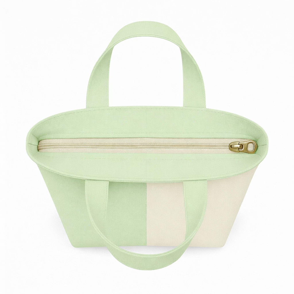 Lify Canvas Mini Tote Bag for Women | Small Handbag Purse with Zipper & Inner Pocket | Lightweight Cotton Canvas Craft Bag for Daily Use, Travel, Shopping & Gifting (1 Piece) (Pastel Green)
