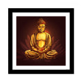 VIBECRAFTS Premium Wall Frame Painting of Lord Buddha Doing Meditation Digital Reprint Posters with Synthetic Wooden Frame Home, Office Decorative Gift Item(12 inch x 12 inch)(PFVC1Pcs4_701)