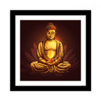 VIBECRAFTS Premium Wall Frame Painting of Lord Buddha Doing Meditation Digital Reprint Posters with Synthetic Wooden Frame Home, Office Decorative Gift Item(12 inch x 12 inch)(PFVC1Pcs4_701)