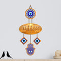 Artvibes Seven Running Horses Evil Eye Wall Hanging for Home Entrance Door Decor | Vastu Feng Shui Lucky Horses Wall Art with Nazar Battu Protection for Wealth Success Prosperity (WH_85131N)