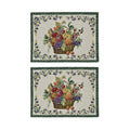 Galaxy Home Decor Dining Table 2 Table Mats ( Mat 13x18 inches ) Washable Cotton Linen Mat Jacquard Fabric, Multicolor (Basket Design, 2 Mats) Kafalo