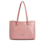 Caprese Suzie Tote Medium Bag for Women with Multi-Compartment, Comfortable Straps & Zip Closure | Ideal for 16 inch Laptop Bag | Stylish, Durable Design for Work, Travel, Shopping & Daily Use (Pink)