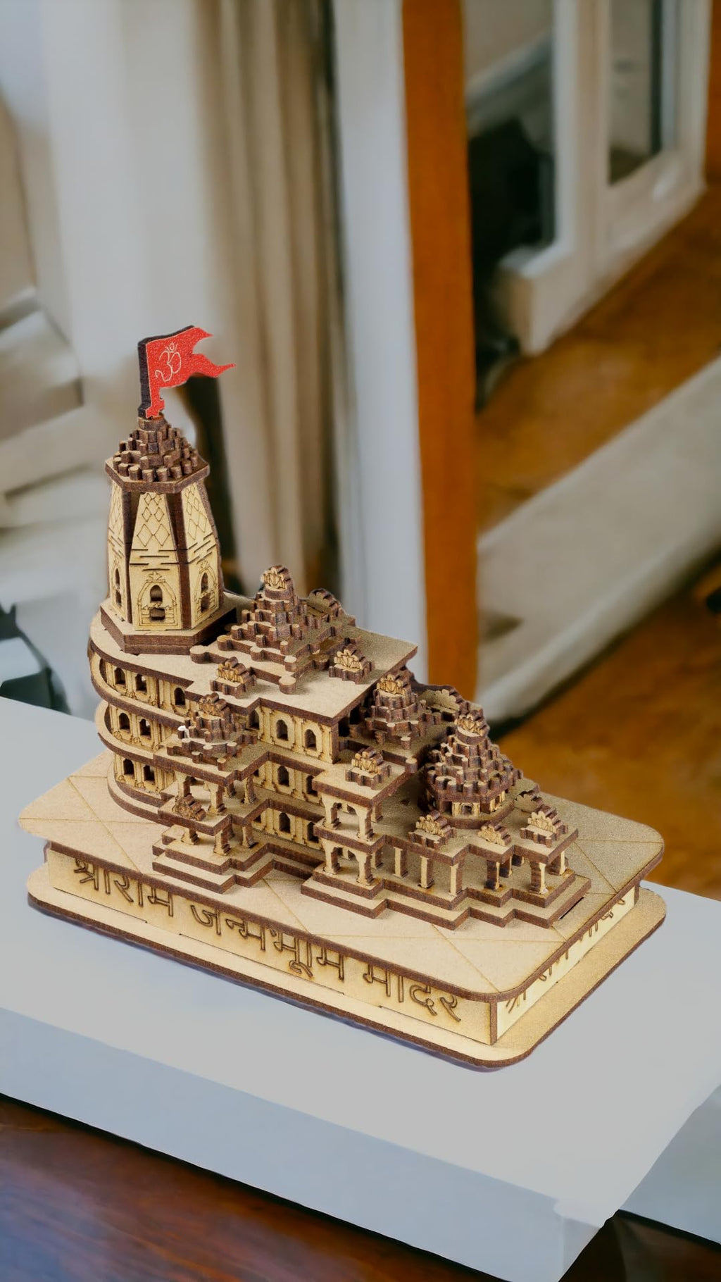 Ram Mandir Ayodhya 3D Model Wooden Temple (14x8x15) CM | Maclarg India