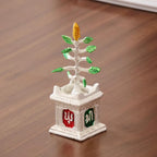 KridayKraft Spiritual Graceful Tulsi Plant Artifical Decorative Showpiece Figurine for Pooja Room, Home Temple, Office & Gifting Accent for Pooja Room, Symbol of Positivity & for Gifting (Silver)