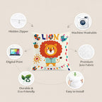 STITCHNEST Set of 2 Folk Art Animal Fantasy Collection Printed Polycotton Cushion Covers 24x24 Inches | Decorative Throw Pillow Covers for Sofa, Living Room, Bedroom | Perfect for Home Decor