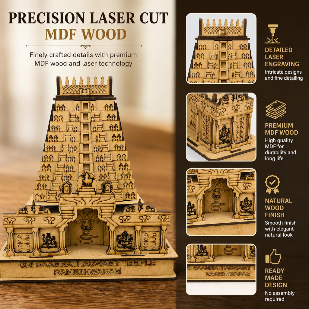 Shri Ramanathaswamy Rameshwaram Temple Replica 6 x 4.5 x 2.5 Inch