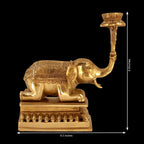 Artvarko Brass Elephant Tealight Candle Holder Fengsui Vastu for Good Luck Success Prosperity Home Decor Marriage House Warming Gift Height 8 Inches