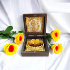 DK trades® Gold Plated Shrinathji For Pooja Box - Premium Gold Shrinathji Pocket Temple With Charan Paduka | Unique Home Office Gift
