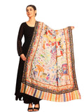 Pashmoda Women Naqshkaar Fine Wool Fabric Pashmina Kalamkari Embroidered Shawl (Size: 40x80in, 101x203cm) KAS12