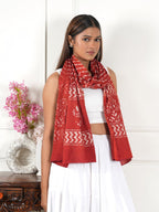 Gutthi Women's Cotton Stoles | Scarf Lightweight & Comfortable for All Seasons, (100X180 CM) (Red)