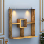 Anikaa Shelly LED Light Wall Mounted Hanging Puja Temple Shelf Stylish Wood God Stand for Pooja Room Mandir Stand for Temple (Giantwood) D.I.Y (Giantwood)