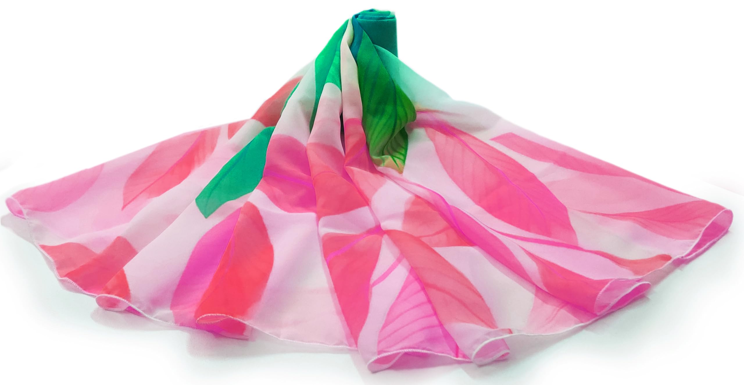 ONE ECHELON Georgette Women's Lightweight Long Scarf (Spring Foliage)