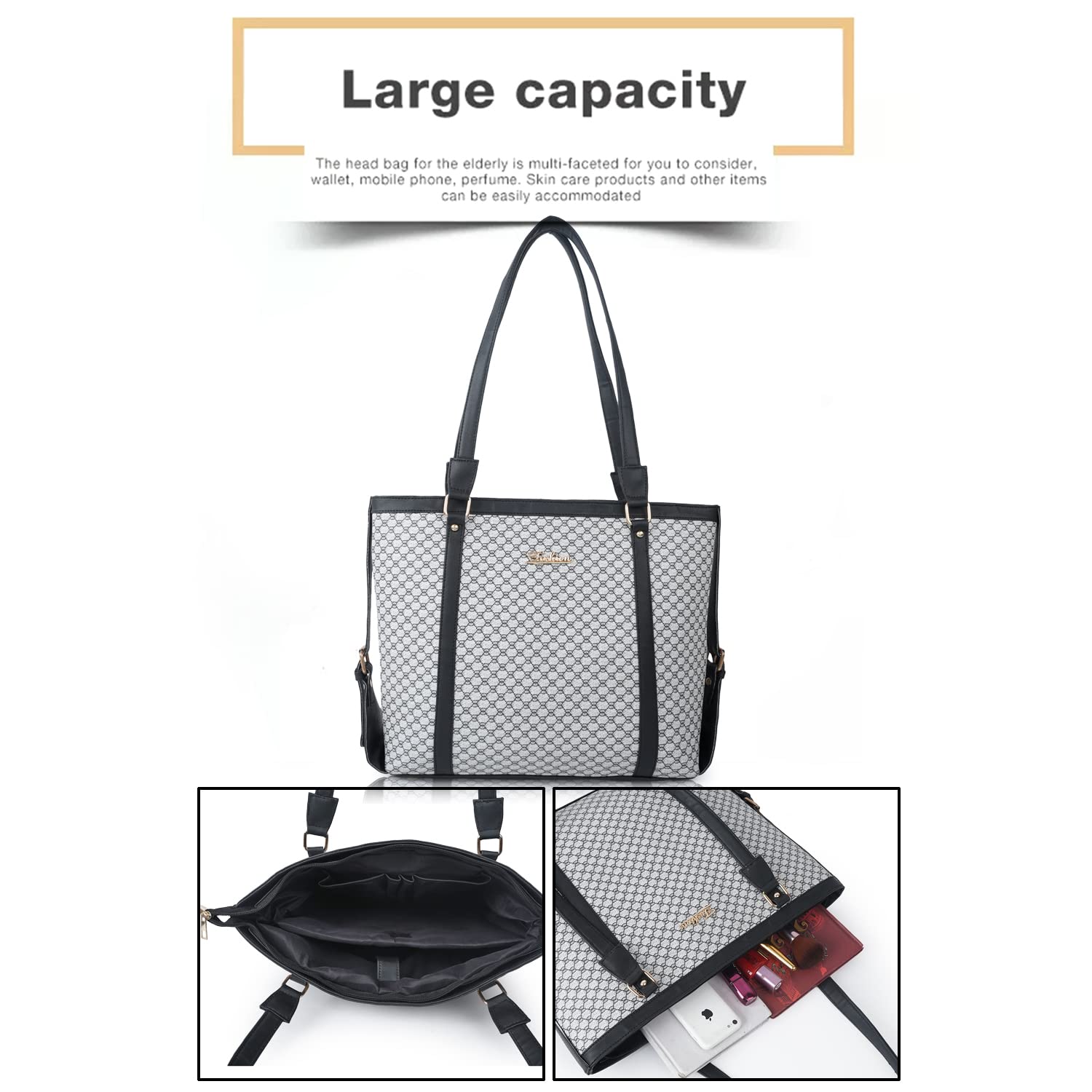 Lookout Fashion Luxe Tote Handbag (fit 15.6 inch laptop) (White)
