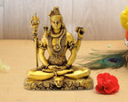 ARTVARKO™ Lord Shiva Meditation Brass Metal Bhagwan Shiv Murti with Trishul Statue Home Decor Mandir Puja Temple Pooja 8 Inch