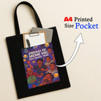 Kirmada Black Cotton Tote Bag | Zindagi Ek Meme Hai Toh Hasso Yaar Design | Funny Desi Meme Tote for College, Shopping & Daily Use | Zipper Closure | Reusable Eco Friendly Gift for Meme Lovers