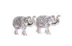 KridayKraft Metal Elephant Polish Set for Showpiece Enhance Your Home, Office, Table Decorative (Silver, Medium) - 2 Pieces