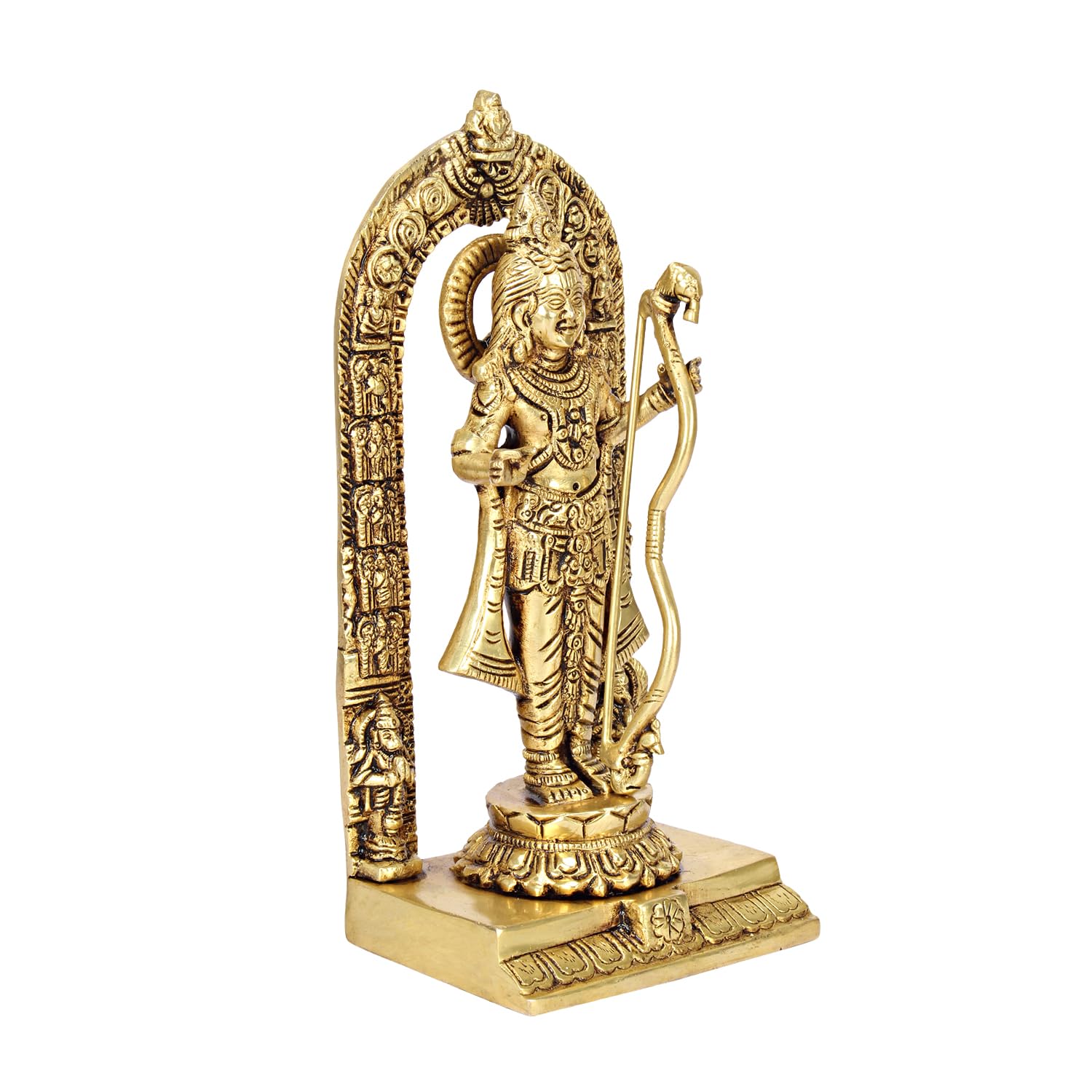 ARTVARKO Brass Ram Lalla Idol Ayodhya Murti Shree Ram Lalla Statue Mandir Puja Office Home Décor Gift Gold, Height- 9.5 Inch,Standard 1pcs.