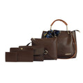 Bagsy Malone Women's Vegan Leather Stylish Tote Bag | Pack of 5 | Ladies Purse Handbag | Womens Day Gift