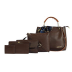 Bagsy Malone Women's Vegan Leather Stylish Tote Bag | Pack of 5 | Ladies Purse Handbag | Womens Day Gift
