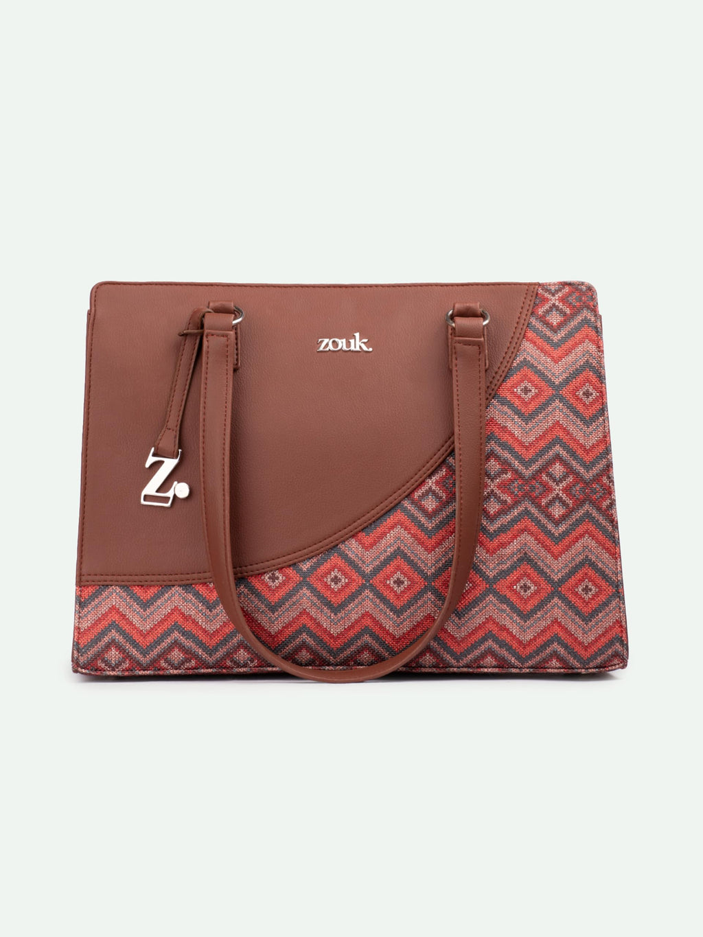 ZOUK Office Essential Bag | Jute | Vegan Leather Handcrafted Tote Bag With Double Handle Shoulder Strap | Gwalior Weaves