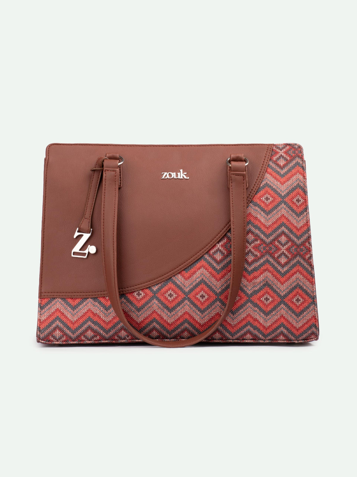 ZOUK Office Essential Bag | Jute | Vegan Leather Handcrafted Tote Bag With Double Handle Shoulder Strap | Gwalior Weaves