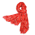 AQVA Printed Cotton Scarf for Women Stylish (Parachute Red) | Head and Face Cover Scarf for Girls with 100% Cotton | Soft & Lightweight Scarves/Stoles for all Weather (72 x 43 in)