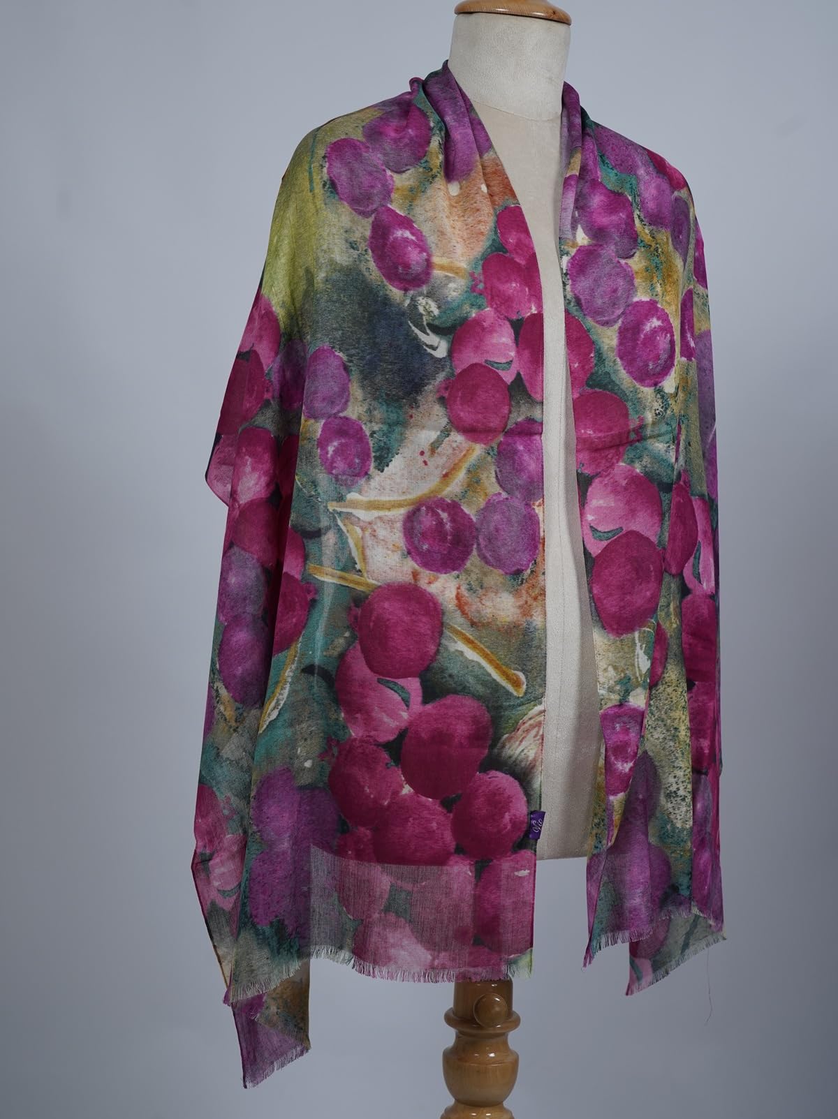 VIC Cotton Modal Digital Print Scarf for Women | Digital Print Designer Stole | Soft Lightweight Luxury Wrap | Premium Silk Modal Blend | 55 x 170 cm | VIC-SM-DP5517 (Vibrant grape)