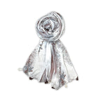 FAHABO Scarf Woman Floral Print Premium Mal Mal Textured Cotton Scarves with Tassels | Hijab Scarf | Headscarf | Neck Scarf | Stoles | Wraps | Size 71 L x 33 W (Elegance Grey, Dark Brown)