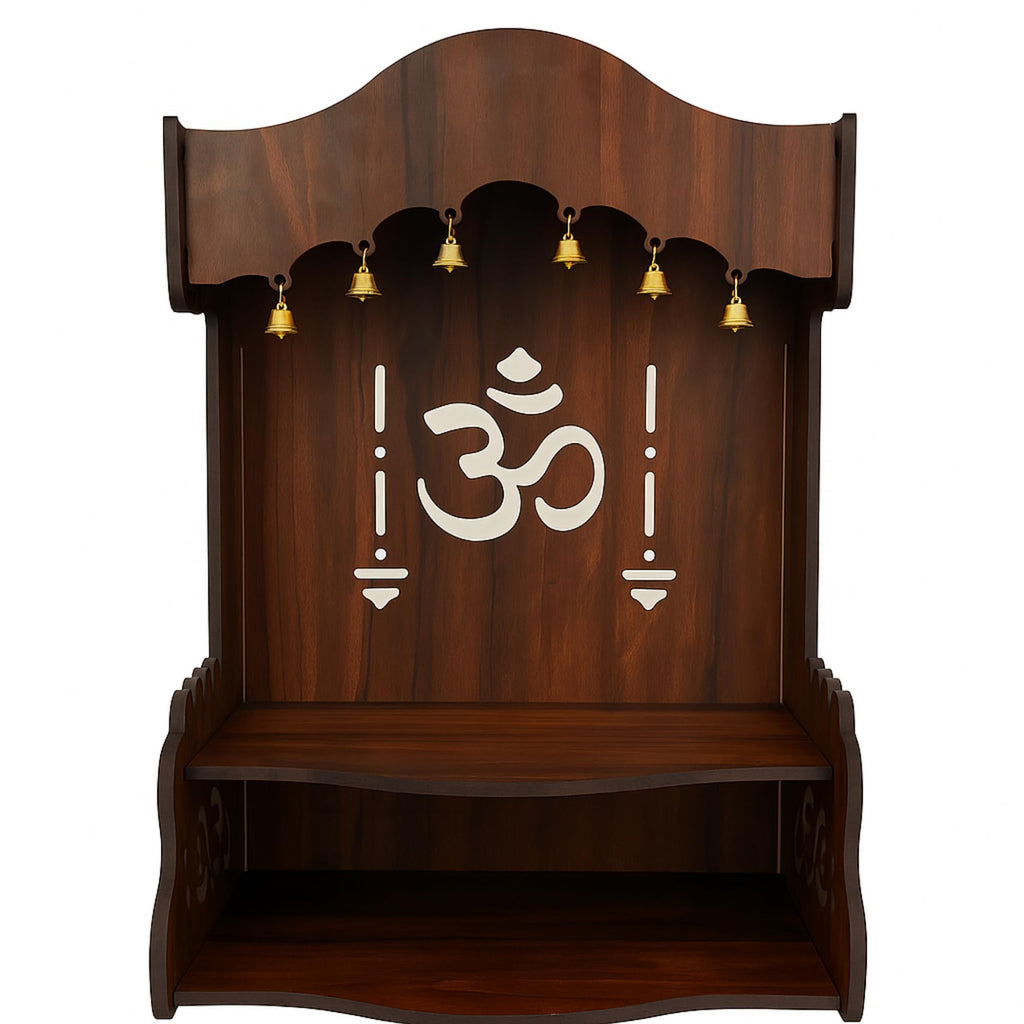 HOMEWEY DECOR Wooden Home Temple Handcrafted Support Heavy Idols Luxurious Finish Pooja Mandir for Home and Office Wall Mount for Room (Design10)