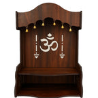 HOMEWEY DECOR Wooden Home Temple Handcrafted Support Heavy Idols Luxurious Finish Pooja Mandir for Home and Office Wall Mount for Room (Design10)