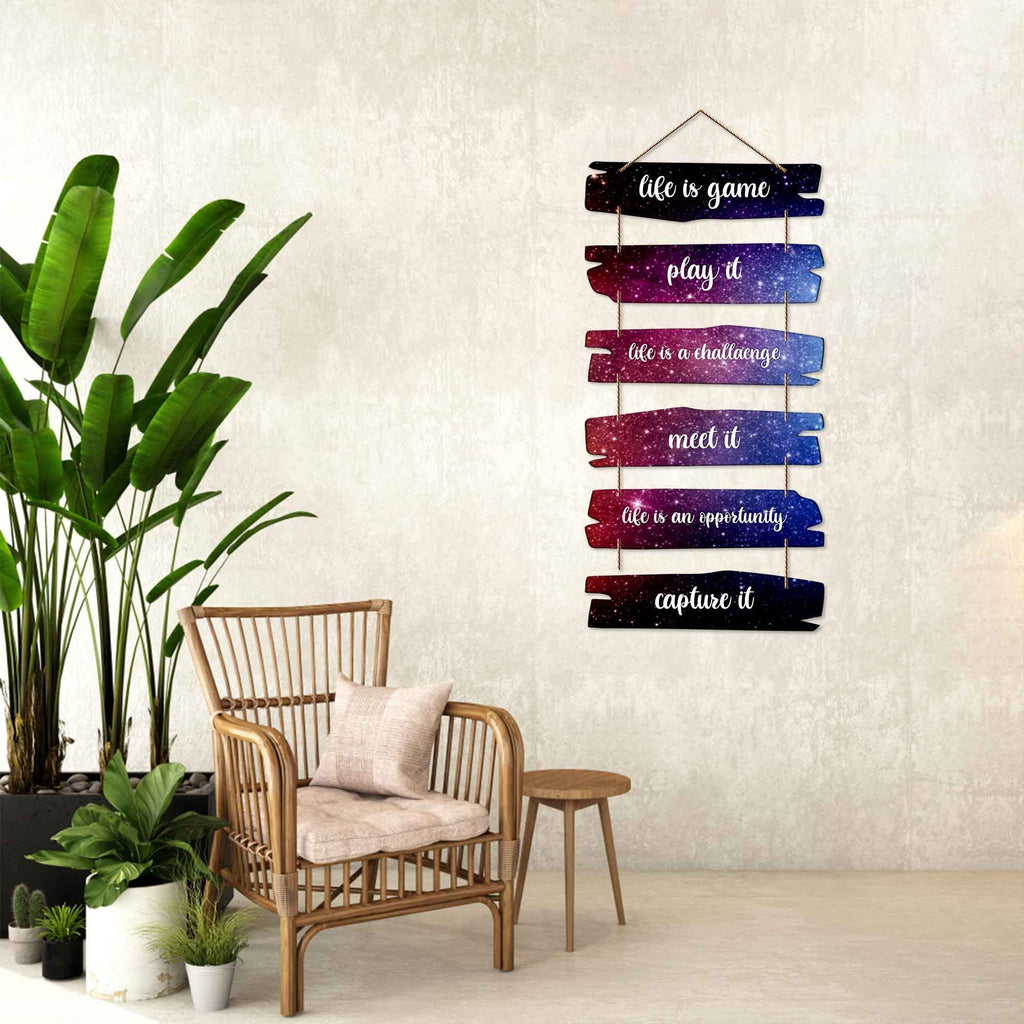 Artvibes Life Is Game Play It Decorative Wall Hanging Ornaments | Quotes Decor Item | Craft For Everyone | Wall Accent | Office Decor | Wall Art Print | Inspirational quotes | Gift Items (WH_3226NN)
