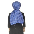 Switchon Export quality Cotton Innovative scarf cum Hijab with adjustable closer hook and loop tape (Blue)
