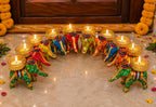 10Pc Hathi T-Lights Candle Holder Stand for Home Decor Diwali Festival Decoration Diwali Gifts Navratri Dussehra, Assorted Hathi (Pack of 10Pc)