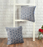 DECOMIZER Jacquard Geomteric Cushion Covers 24 inch x 24 inch Set of 2 Ethnic Motifs Cushion Covers,Design- Bricks,Color- Grey