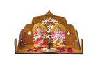 EXPRO Wooden Wall Mounted Pooja Mandir for Home & Office, Wooden Temple for Home Decor Hanging Pooja Stand for Idols | Height 15 | OM Design 1 | DIY (Do-It-Yourself)