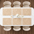 TheTableTales Embossed Faux Leather Placemats Set of 6 | Washable Heat Resistant Dining Table Mats| Non Slip Faux Leather Place Mats for Kitchen Dining Table (Beige 43 cm x 30 cm) Kafalo