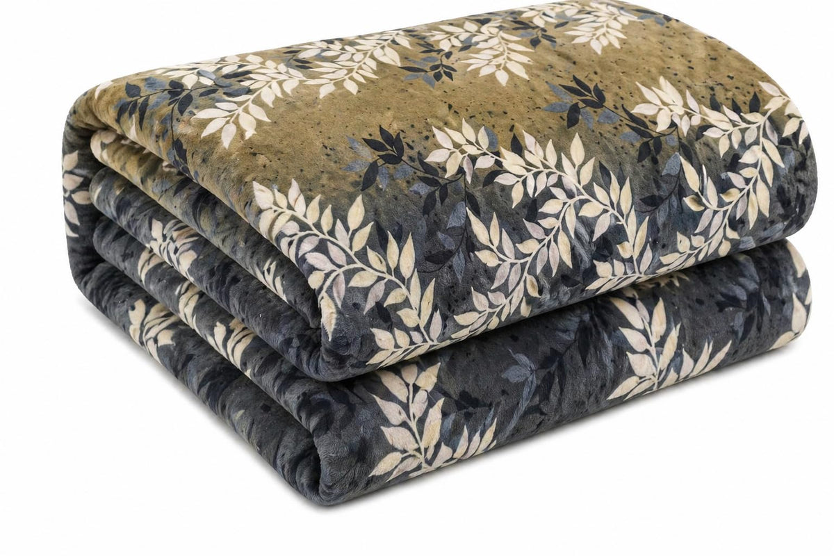 Gullivar Flannel AC Blanket (60x88 Inches) – 155 GSM Lightweight Ultra Soft Cooling Blanket, Multipurpose AC Blanket & Warm Top Sheet for Single Beds, Breathable & Cozy (Grey & Gold, 1.0, Count, 1) Kafalo