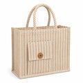 MOZU BAZAAR Jute Lunch Bag with Zip | Lunch Box Bag for Office Use | Jute Bag for Lunch | Jute Bags for Women & Men, Shopping, Grocery & Office Essentials (Button Flap)