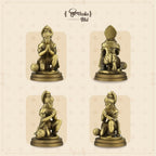 Shilpkala 2.5 Inch Brass Ultra Fine Hanuman Ji Brass Bajrangbali Idol for Car Dashboard & Travel Blessings