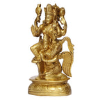 ARTVARKO Brass Lakshmi Vishnu Riding On Garuda Luxmi Narayan Sculpture Decorative Idols Statue for Home Décor Mandir Pooja Temple Gift 8 Inch.