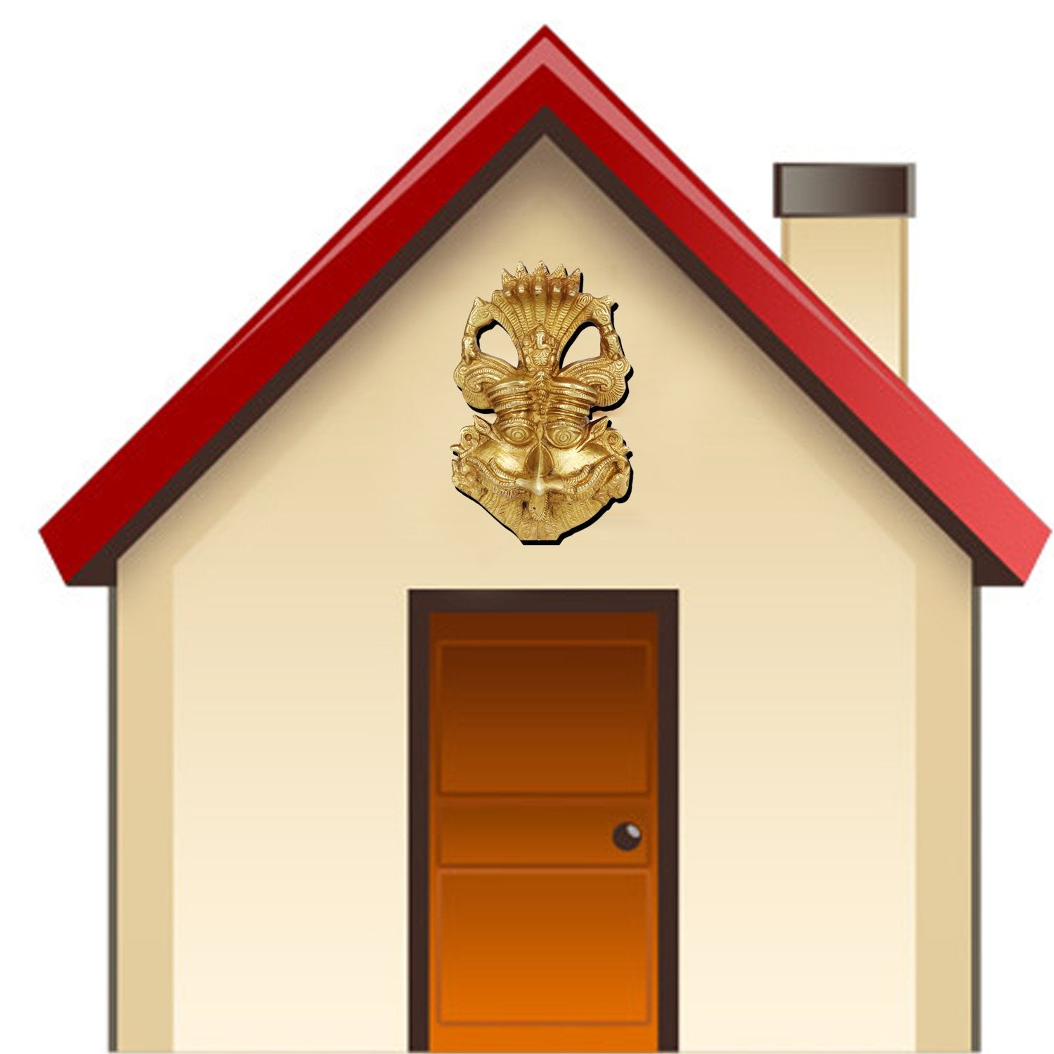 ARTVARKO Brass Nazar Battu Wall/Door Hanging Yali for Evil Eye Protection & (Bad Eye) Nazar Suraksha Suraksha Kawach Mask for Home/Office 6 Inch