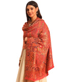 Pashmoda Women Zewar Fine Wool Kaani Shawl, Authentic Kashmiri Luxury Pashmina Style Shawl, Stole, Medium Gents Lohi, Size (40x80 Inches, Pink Color) MZSS05